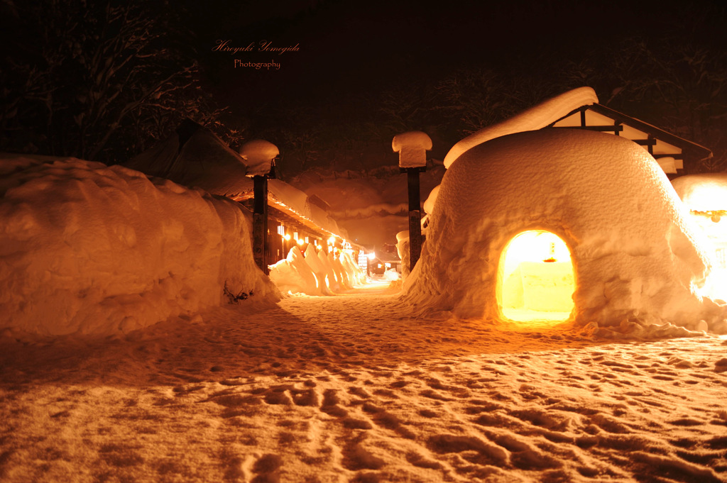 Hot spring in snow country...