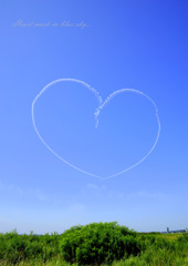 Heart mark in blue sky...