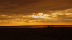 Setting sun illuminating the lovers...