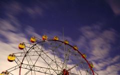 Ferris wheel and starry sky