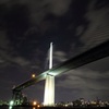 夜の都会に佇む橋梁