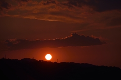 週末の夕日