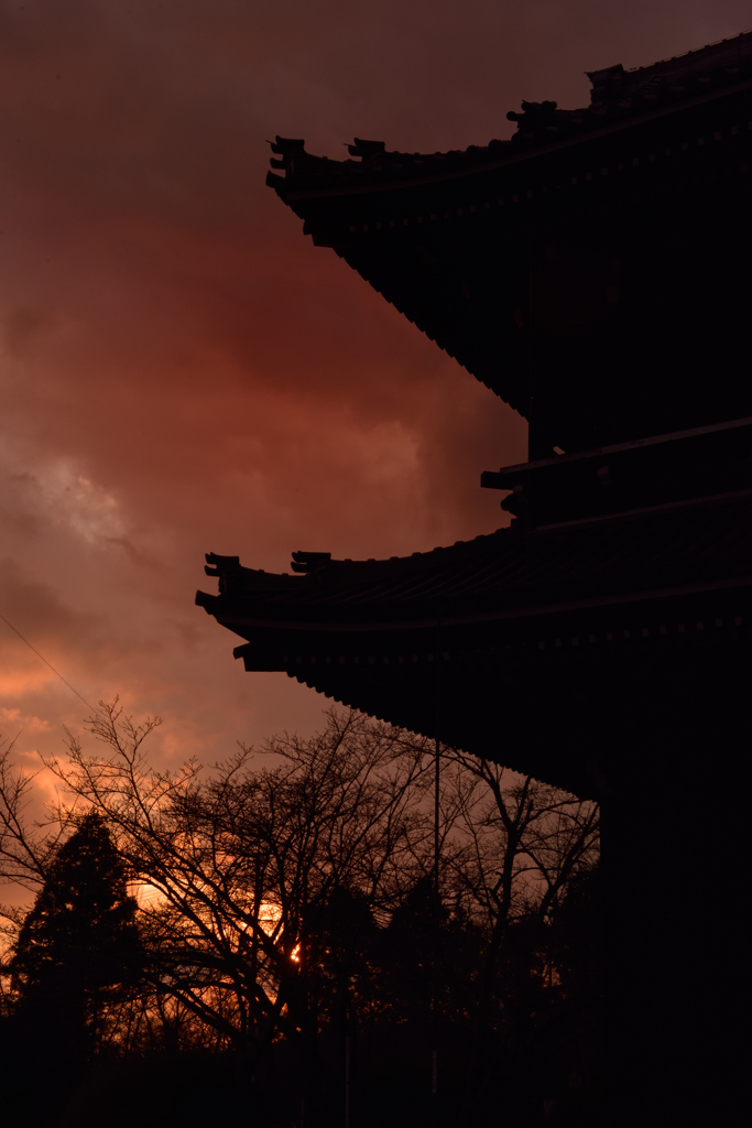 燃ゆる根来寺大門