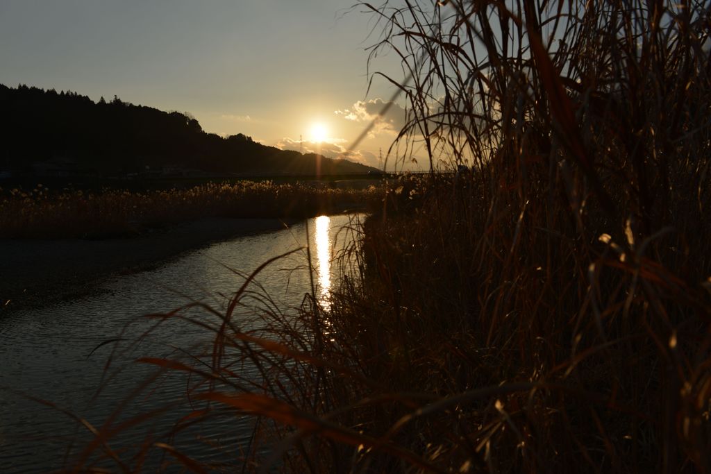 夕陽の吉野川