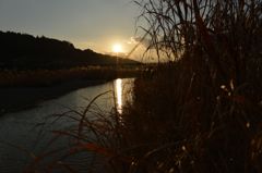 夕陽の吉野川