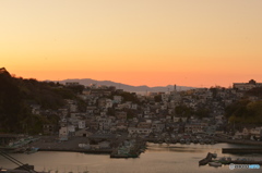 夕景の港