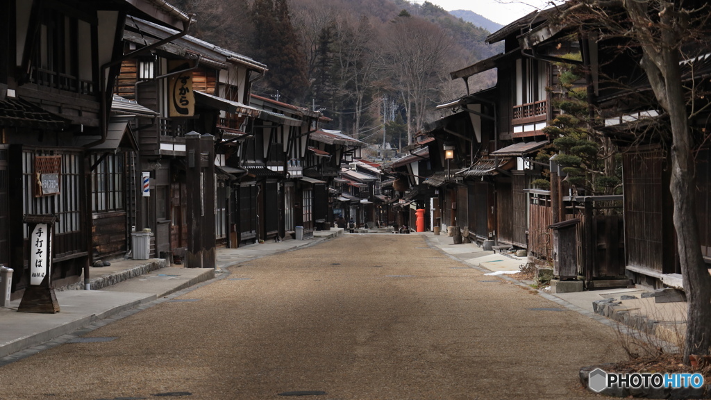 奈良井宿で