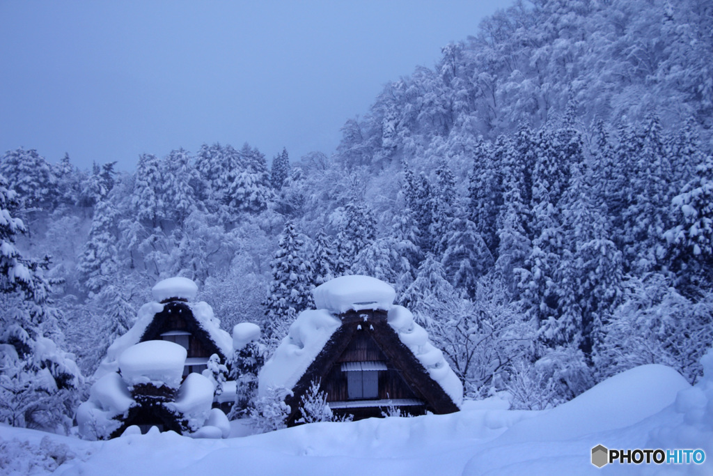 雪の里山