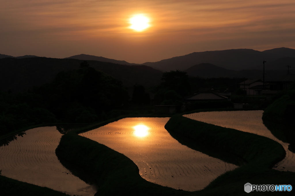 棚田・夕景