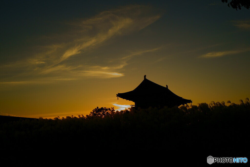 朱雀門夕景