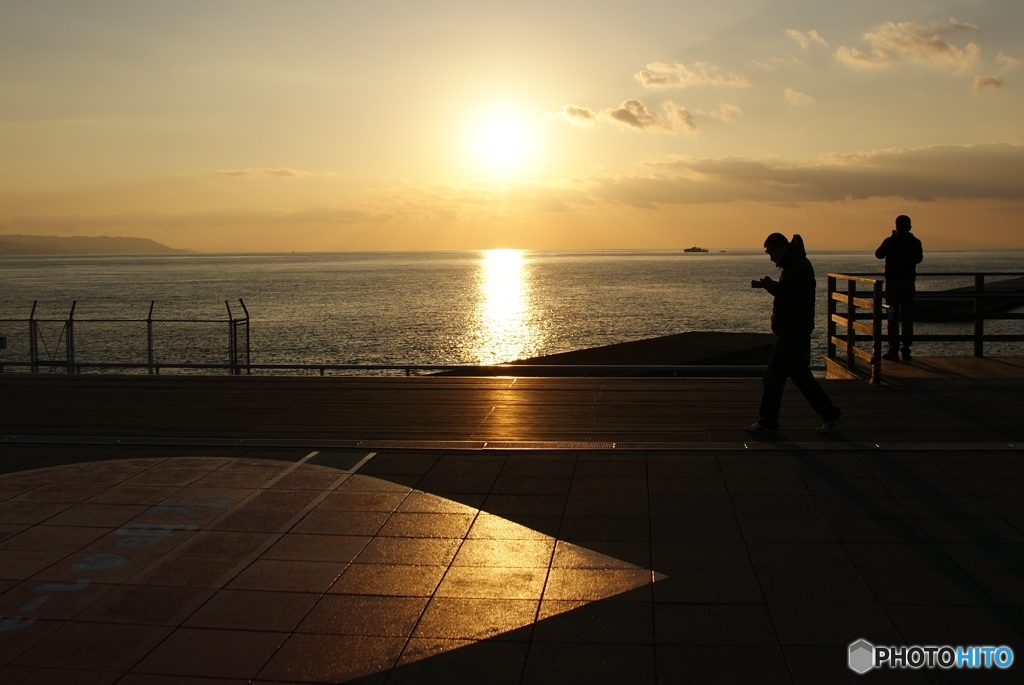 夕陽待ちカメラマン