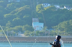 ロープウェイと釣竿
