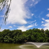噴水と青空