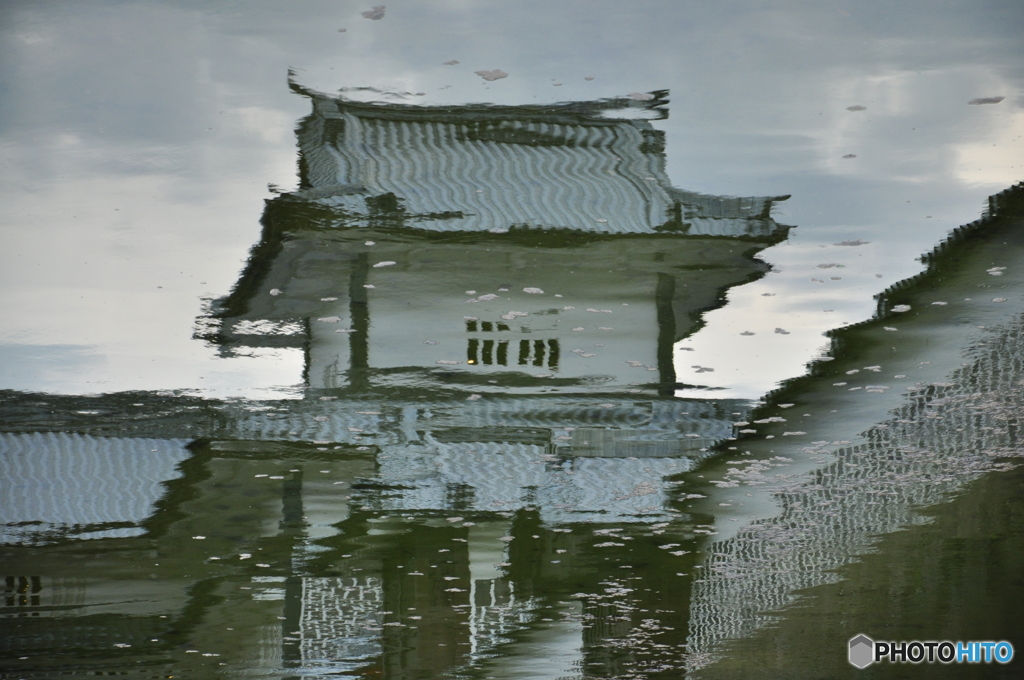 金沢城の映り込み