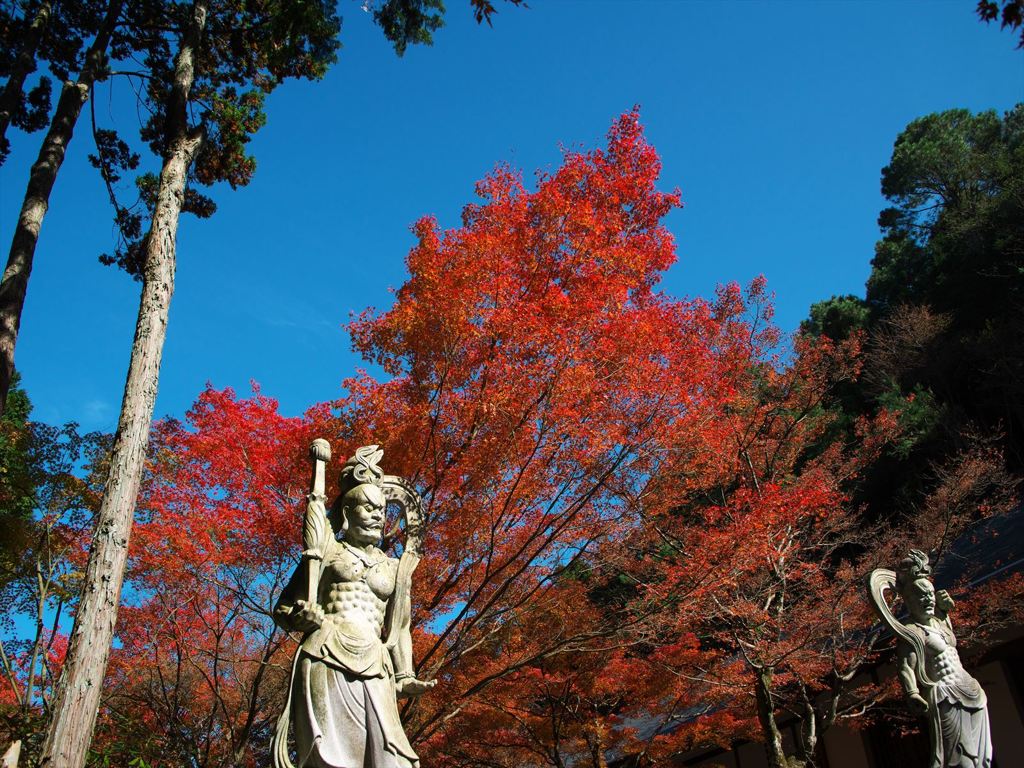 呑山観音寺　天王像のお迎え
