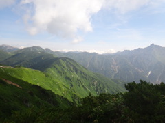 笠ヶ岳から双六小屋への稜線