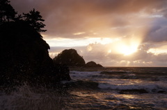 白山島の夕景