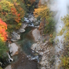 川俣温泉　紅葉と間欠泉