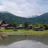 白川郷と山並み