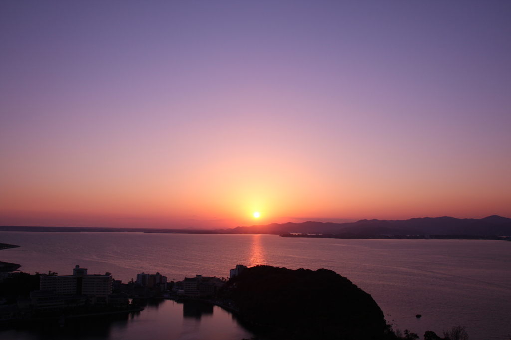 浜名湖の夕暮れ