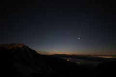 白馬杓子岳星景