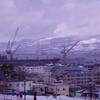冬の函館・・公園から見える造船ドックの港