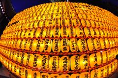 みたま祭りの提燈・・・魚眼