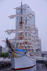 帆を上げる日本丸。。20120602　