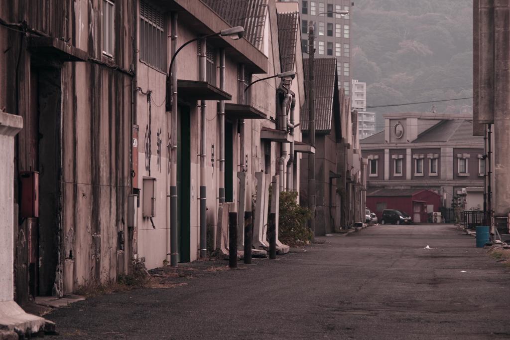 レトロな門司港の倉庫街・・