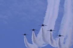 小松基地航空祭前日予行練習2012・・小松の青空を。。ブルーインパルス ワイドト