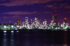 横浜にある石油プラント工場夜景・・②