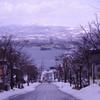 雪の函館。。有名な八幡坂・・