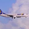SKYMARK B737-800がランディングへ・・京浜島