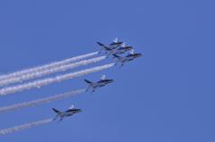 小松基地航空祭前日予行練習2012・・小松の青空を。。ブルーインパルス チェンジ