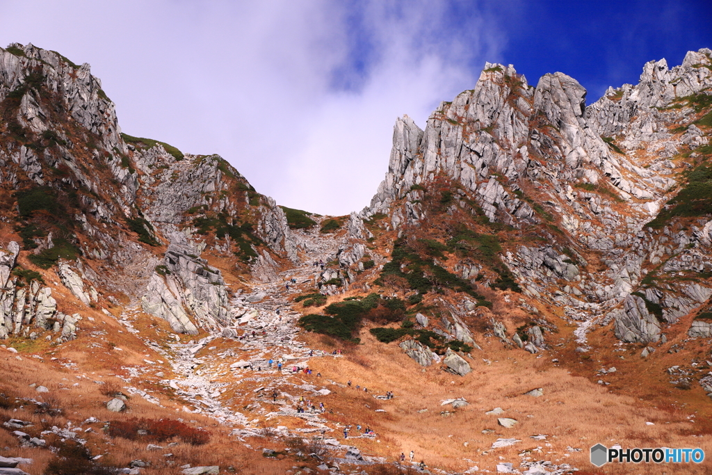 千畳敷から見上げた岩山