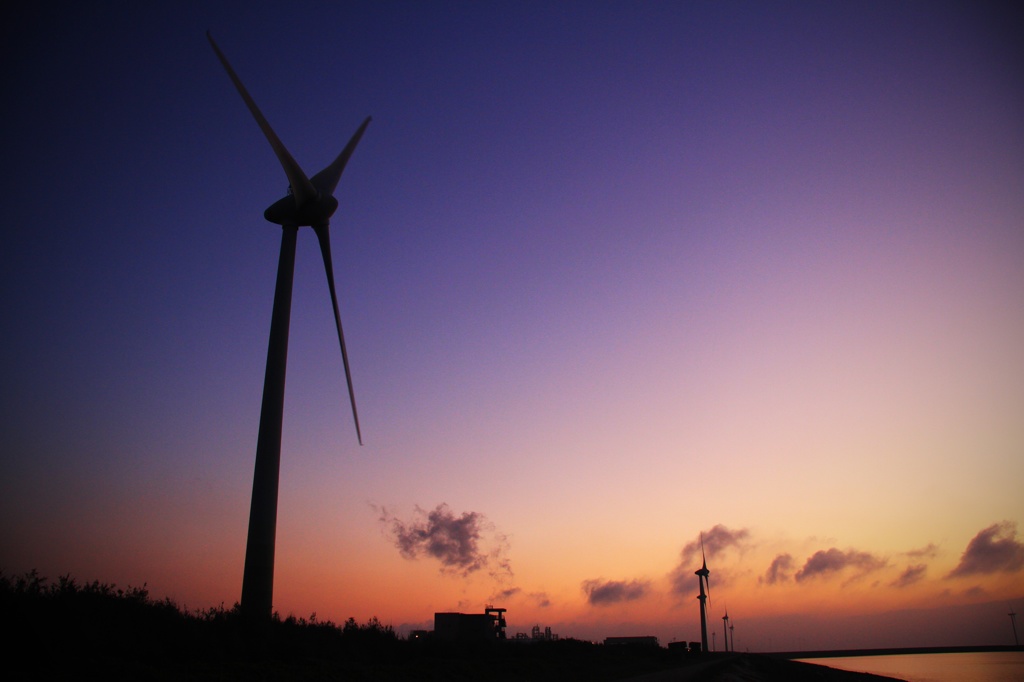 Sunset Windmills