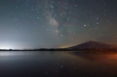 津軽富士見湖と天の川
