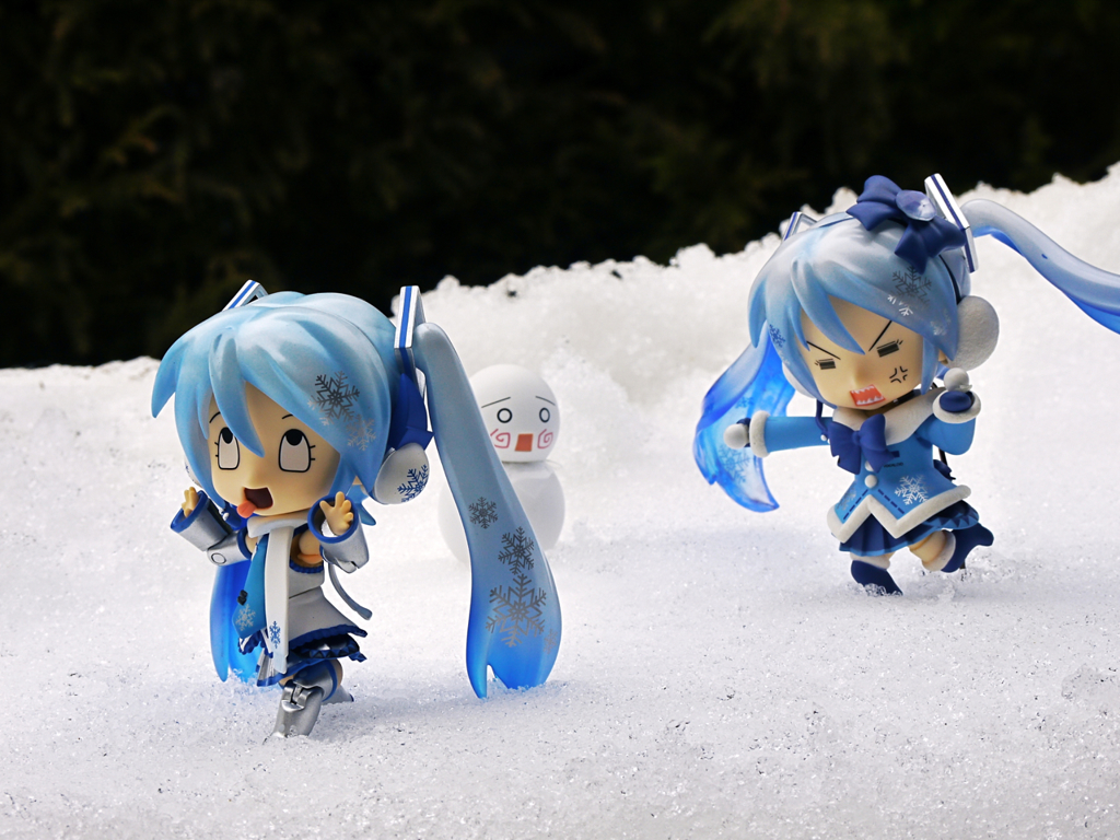 雪ミクさんの雪遊び