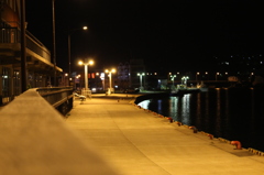 流氷街道の夜の散歩道