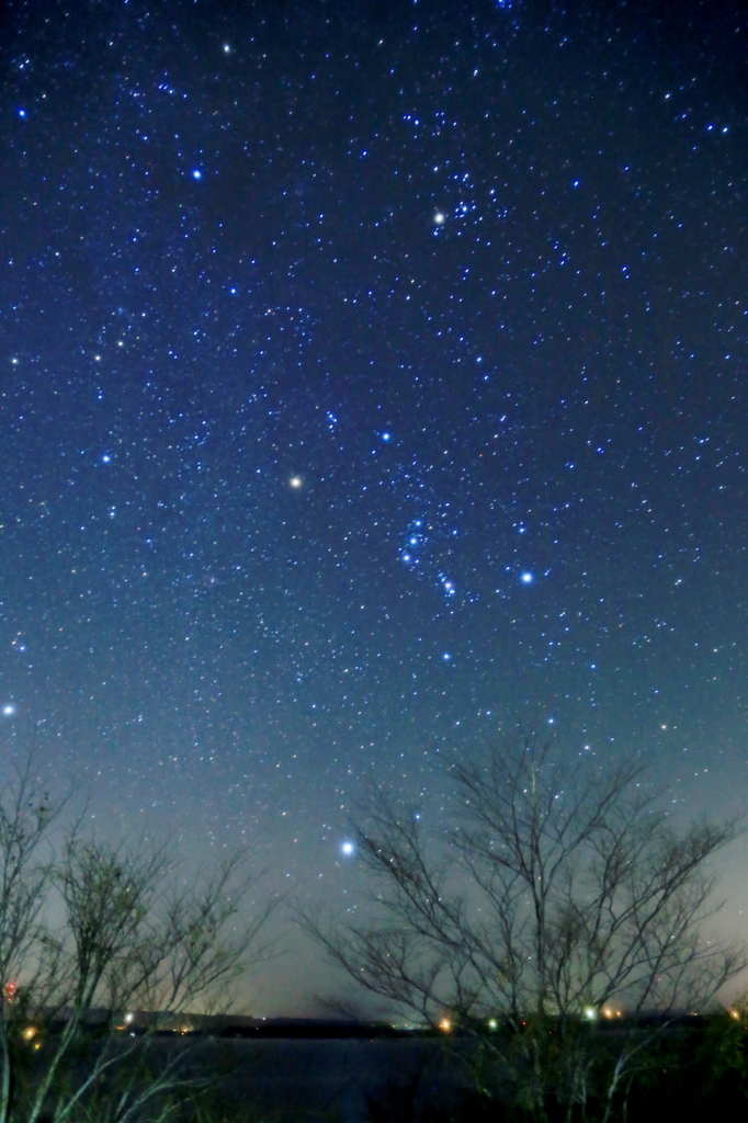 網走湖と星空2
