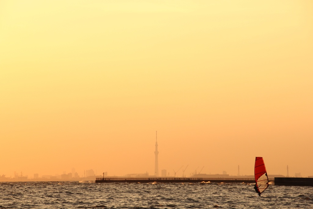 東京湾の夕景