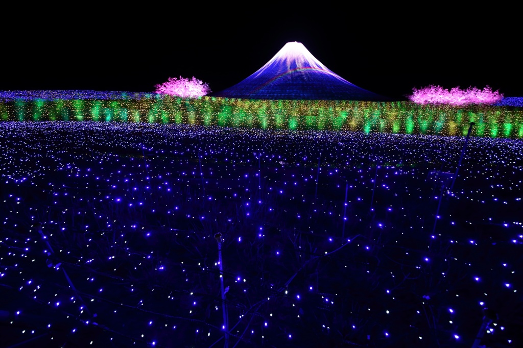 夜のみ現る富士