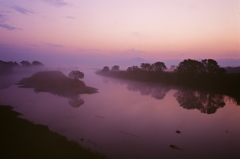 フィルムで撮る江津湖の夜明け