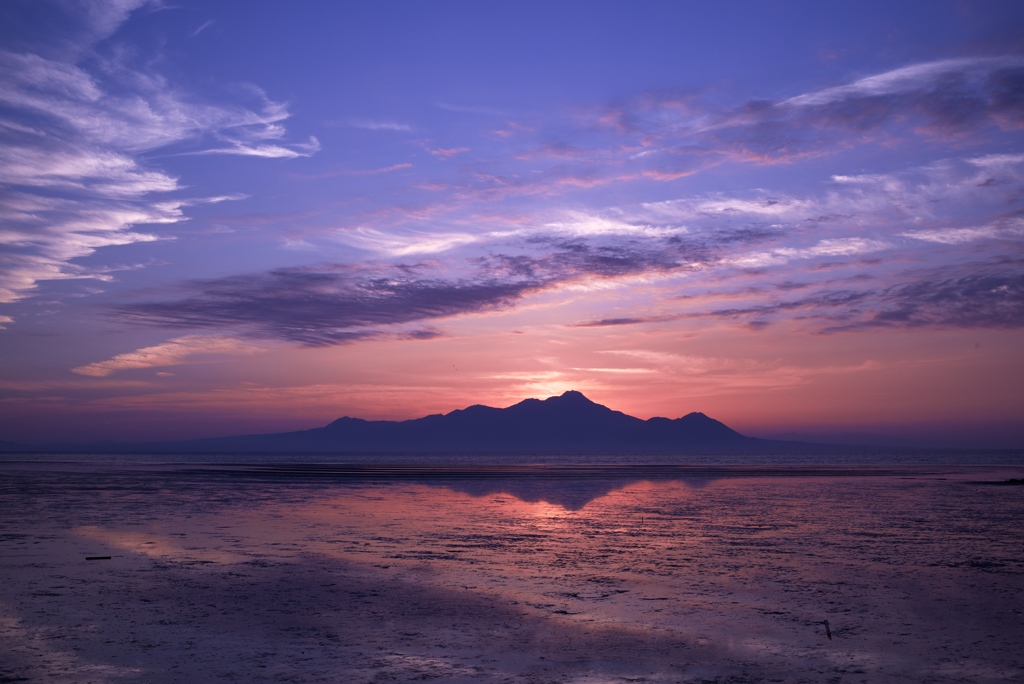 御輿来海岸　夕暮れ