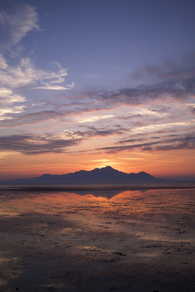 御輿来海岸夕暮れ 　晴天モード