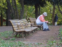 公園でのんびり