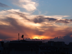 溢れる夕日