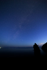 沈み込む天の川　夜明け