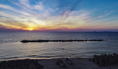 日本海夕景　phantom4pro空撮