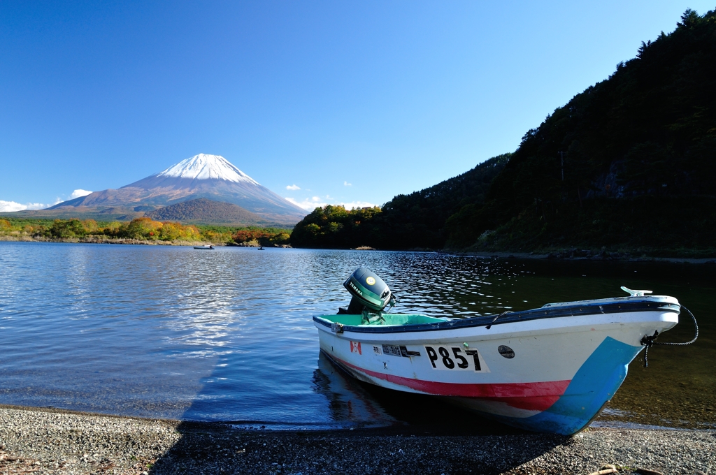 富士山とボート